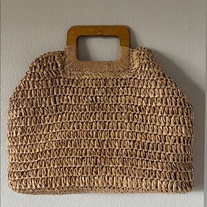 Vintage Stylish Tan Woven Handbag